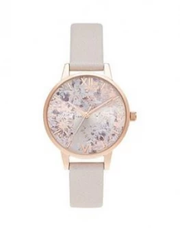 Image of Olivia Burton Abstract Floral Midi Pearl Pink & Rose Gold