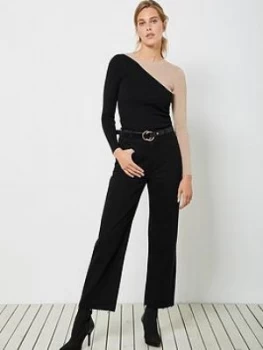 Image of Mint Velvet Rib Blocked Jumper - Black