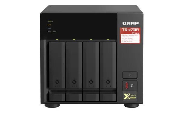 Image of QNAP TS-473A 8GB RAM with 24TB Installed Storage 4 Bay SATA Desktop NAS Storage TS-473A-8G/24TB-IW