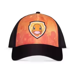 Image of Pokemon Charmander Badge Adjustable Cap, Black/Orange (BA126580POK)