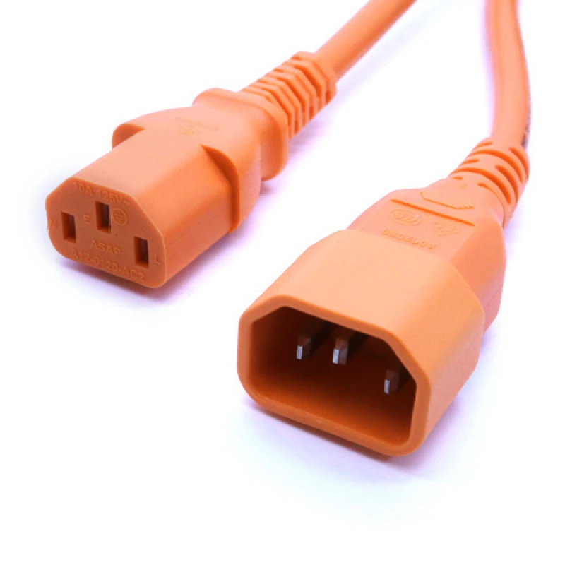 Image of Cablenet 1m IEC C14 - IEC C13 Orange PVC 1.0mm Power Leads