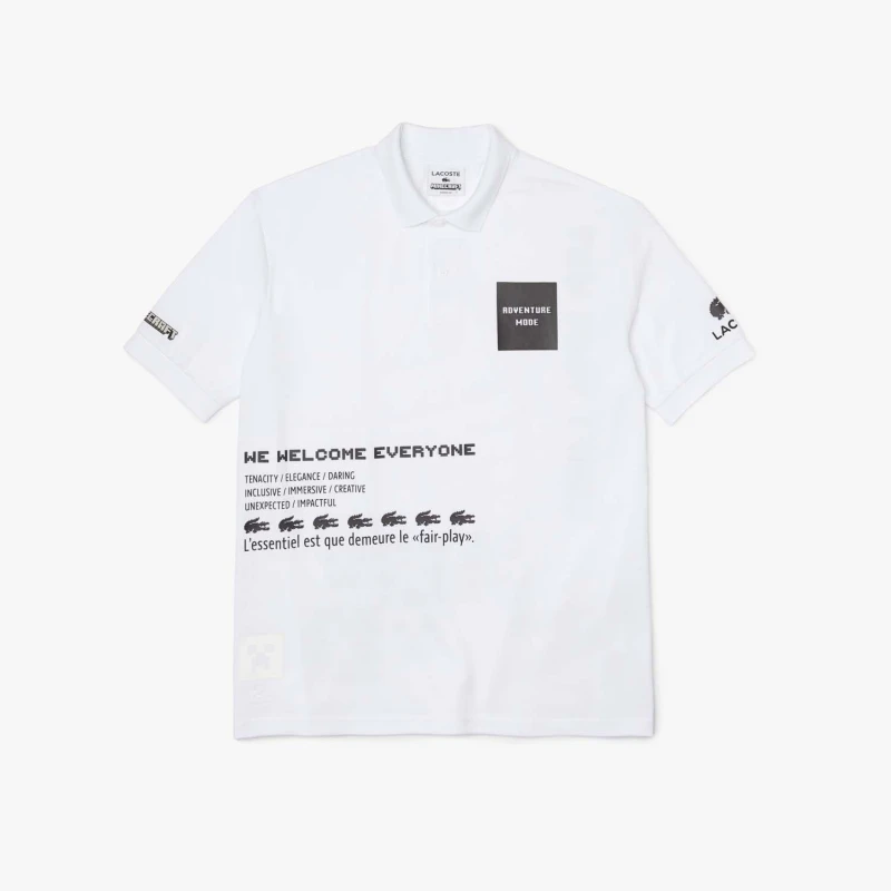 Image of Lacoste Live x Minecraft Polo Shirt - White White XS