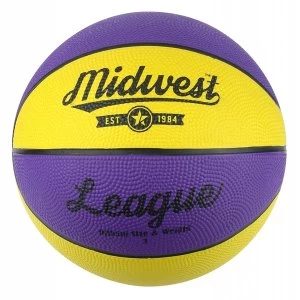 Image of Midwest League Basketball Yellow/Purple Size 5
