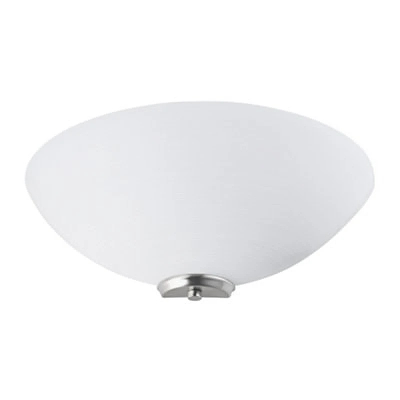 Image of Happy Homewares Traditional Satin Nickel Flush Wall Uplighter With Opal Swirl Glass Diffuser