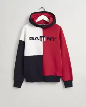 Image of GANT Teens Teens Retro Shield Contrast Hoodie (170) Red