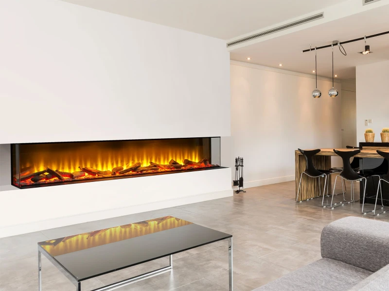 Image of Acantha Fires & Fireplaces Acantha Aspire 200 Panoramic Media Wall Electric Fire in Black Unisex