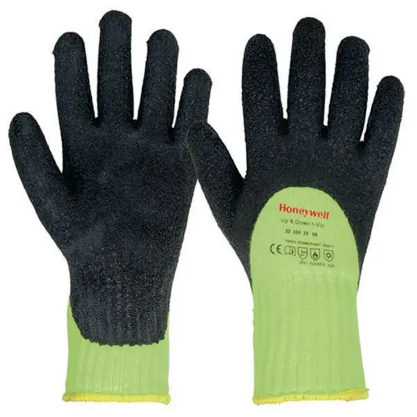 Image of Honeywell Up And Down High Visibility Gloves (Pack of 10) Yellow/Black 09 HW223202309