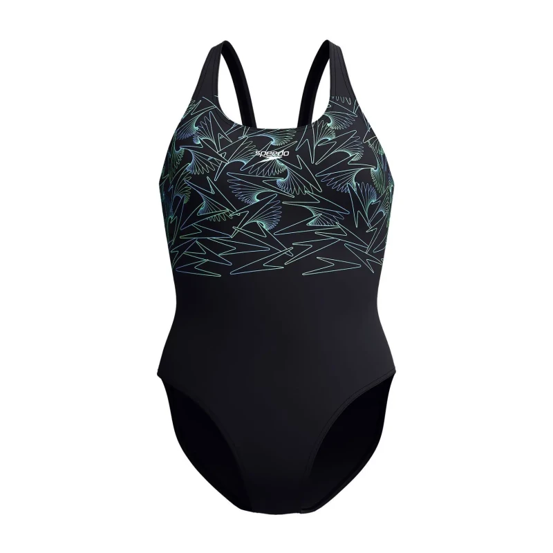 Image of Speedo Muscleback Swimsuit black/green Women 10;12;14;16;18;20