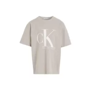 Image of Calvin Klein Jeans Monogram Marble Print T-Shirt - Beige