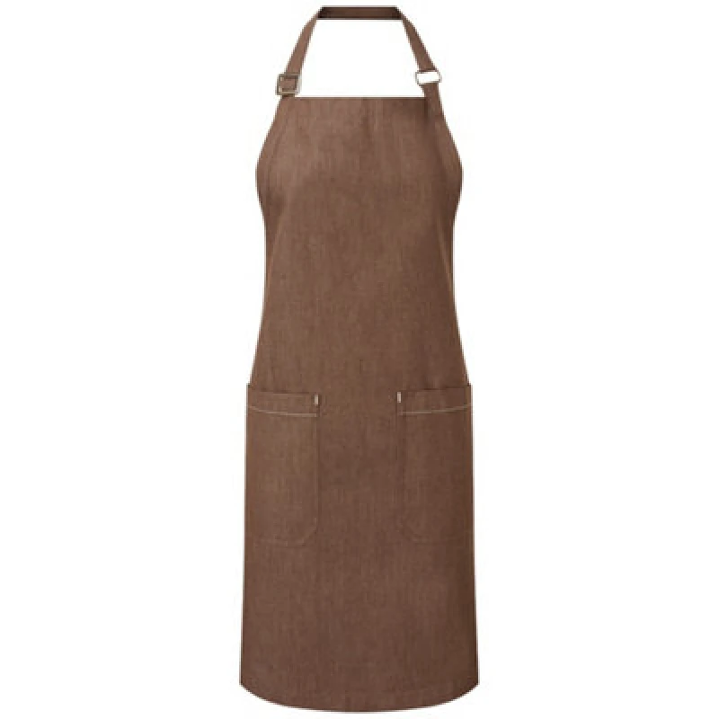 Image of Premier Premier Fairtrade Certified Denim Apron in Brown Brown One Size Unisex 5059699642737