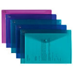 Image of Snopake Document Wallets 10088 Foolscap Assorted Polypropylene 36 x 24cm 5 Pieces