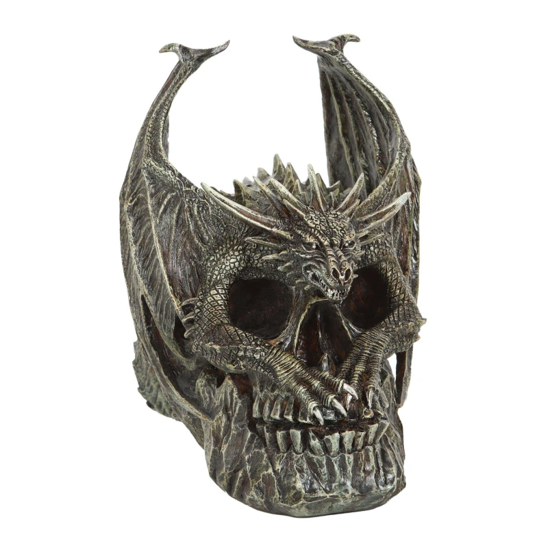 Image of Something Different Draco Dragon Skull Ornament by Spiral Direct - Silver Silver One Size
