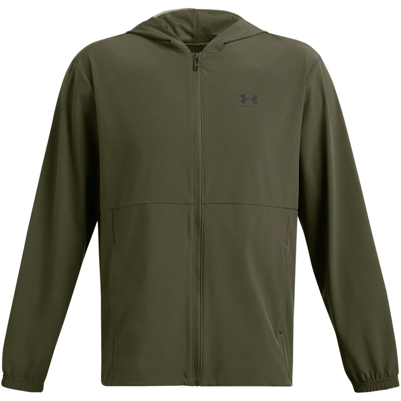 Image of Under Armour Mens Vibe Woven Lightweight Wind Resistant Windbreaker Green male XS