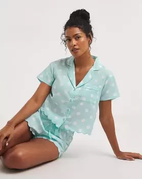 Image of Boux Avenue Spot Scallop Short PJ Set
