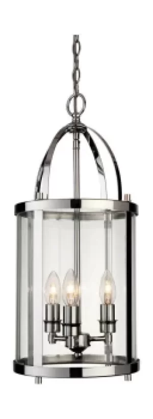 Image of Imperial 3 Light Round Ceiling Pendant Lantern Chrome, E14