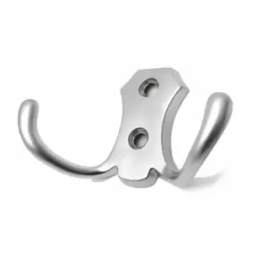 Image of Small Double Coat Hanger Hook Door Wall Bath BK24 Model - Colour Aluminium - Pack of 7