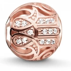 Image of Ladies Thomas Sabo Sterling Silver Karma Beads Fatimas Hand Rose Bead