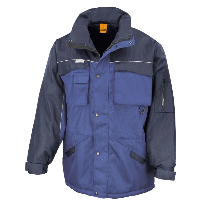 Image of Result Result Men Heavy Duty Coat in Mid Blue Size: Small Mid Blue S Male 5063470844036
