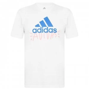 Image of adidas Mens Doodlebasic Badge Of Sport T-Shirt - White