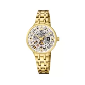 Image of Festina F20617/1 Womens Gold Tone Steel Bracelet Automatic Wristwatch