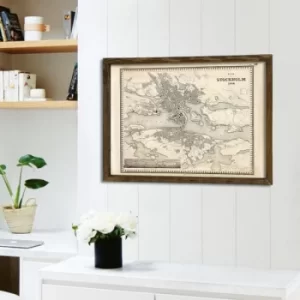 Image of Map013 Multicolor Decorative Framed MDF Painting