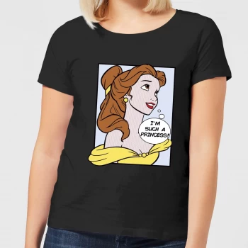 Image of Disney Beauty And The Beast Princess Pop Art Belle Womens T-Shirt - Black - 4XL