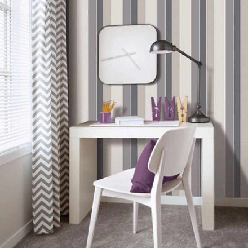 Image of Galerie Nordic Elements Grey Multi Stripe Design Wallpaper Roll