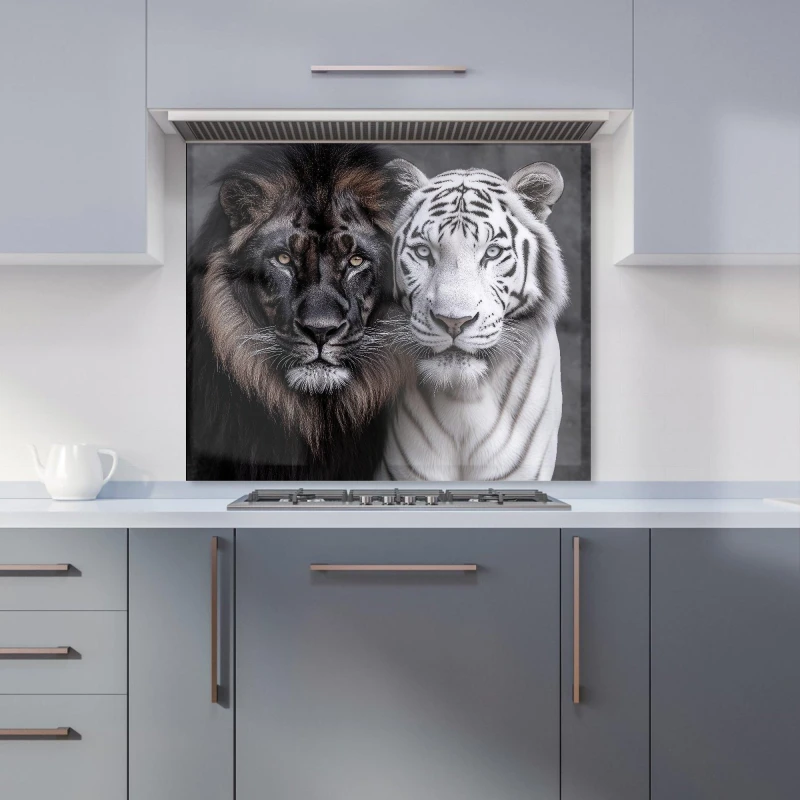 Image of Warren Reed - Designer Yin & Yang of nature Kitchen Splashback Size: 700mm x 650mm Multicolor Unisex 700mm x 650mm