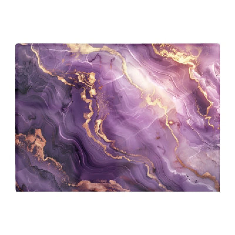 Image of Warren Reed Designer Purple And Gold Marble Effect Chopping Board
