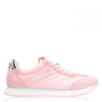 Image of Calvin Klein Jeans Jill Low Top Trainers - Pink/Silver