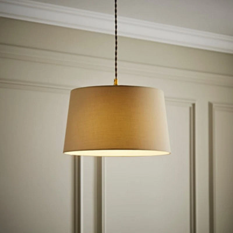 Image of ValueLights ValueLights Aspen Natural Tapered Easy Fit Pendant Lamp Shade Size: Medium Natural Medium Unisex 5016529274049