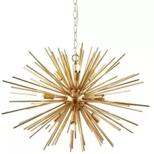 Image of Multi Light Ceiling Pendant 9 Bulb BRASS Feature Chandelier Vintage Metal Lamp