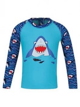Image of Regatta Little Adventurers Shark Valo Rash Swim Set - Blue
