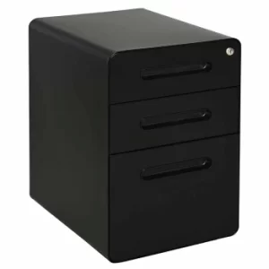 Image of Hutton Modern Steel Filing with 3 Drawers, black
