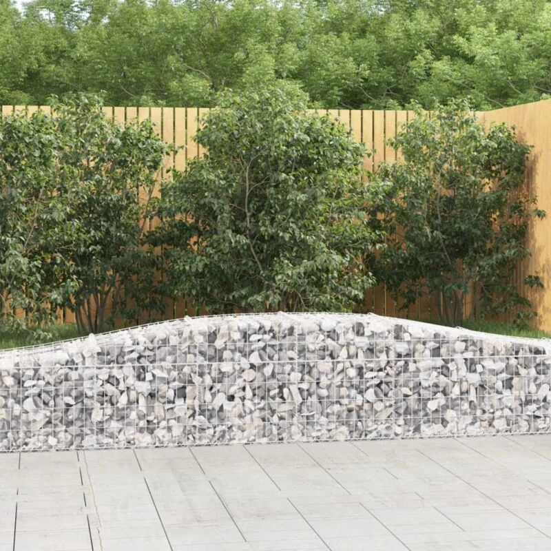 Image of VIDAXL Arched Gabion Baskets 2 pcs 400x50x40/60cm Galvanised Iron Vidaxl 8720845565008