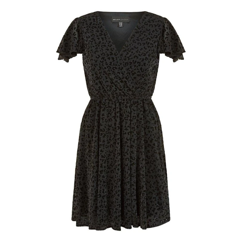 Image of Mela London Mela Wrapover Dress - Black 8