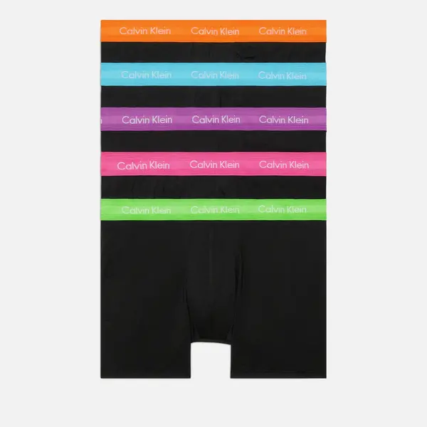 Image of Calvin Klein Pride 5-Pack Cotton-Blend Boxer Briefs - XL Black Underwear and Nightwear male 000NB3917ANL5 XL
