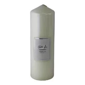 Image of White Linen Fragranced Pillar Candle, 21x7cm