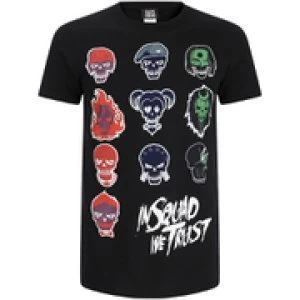 Image of DC Comics Mens Suicide Squad Villain Skull T-Shirt - Black