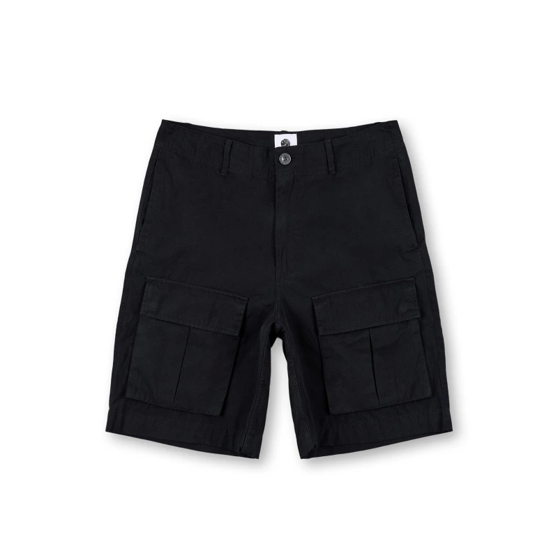 Image of Pretty Green Mens Brentwood Cargo Shorts Black male 30
