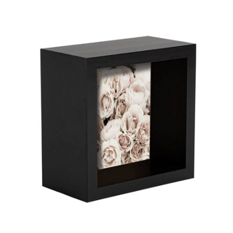 Image of Nicola Spring 3D Deep Box Photo Frame - 4 X 4" - Black