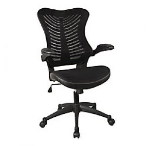 Image of Nautilus Designs Ltd. Executive Medium Back Mesh Chair with AIRFLOW Fabric on the Seat Black