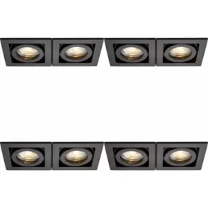 Image of 4 pack Twin Recessed Boxed Downlight - 2 x 50W GU10 Reflector - Matt Black