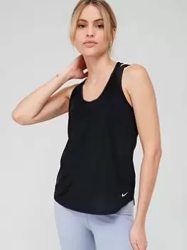 Image of Nike One Breathe Tank Top - Black/White, Size S, Women