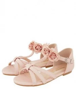 Image of Monsoon Girls Ariah Pink Corsage Sandal - Pale Pink, Size 2 Older