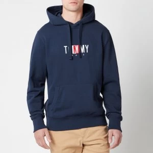 Image of Tommy Jeans Mens Timeless Logo 2 Hoodie - Twilight Navy - L