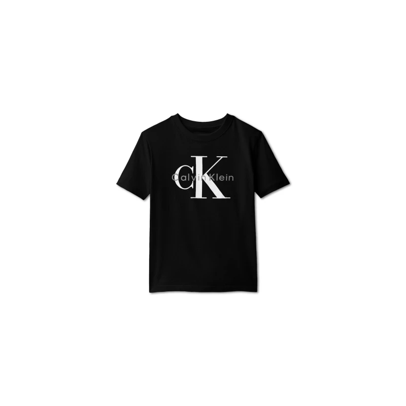 Image of Calvin Klein CK L Logo T-Shirt Jn63 Black male 8Y