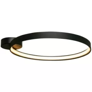 Image of Zumaline Circle Integrated LED Semi Flush Light, Matt Black, 5520lm, 3000K