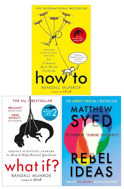 Image of Rebel Ideas, How To and What If? 3 Books Collection Set by Randall Munroe & Matthew Syed Randall Munroe & Matthew Syed Books