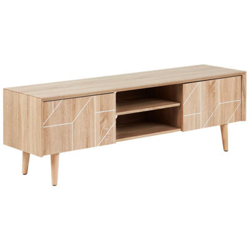 Image of Beliani Boho TV Stand Franklin Light Brown